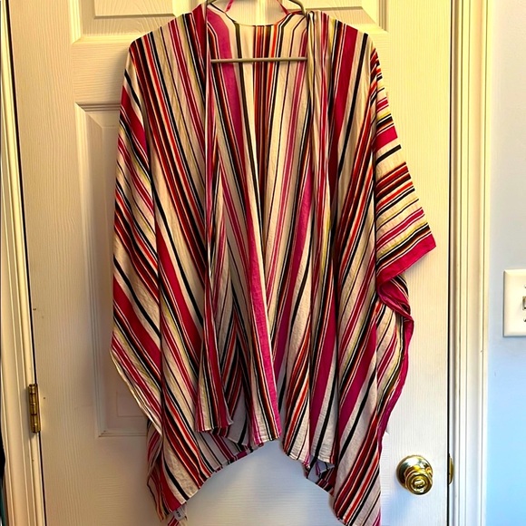 Old Navy Pink and Black Striped Kimono One Size Fits Most - Picture 1 of 5